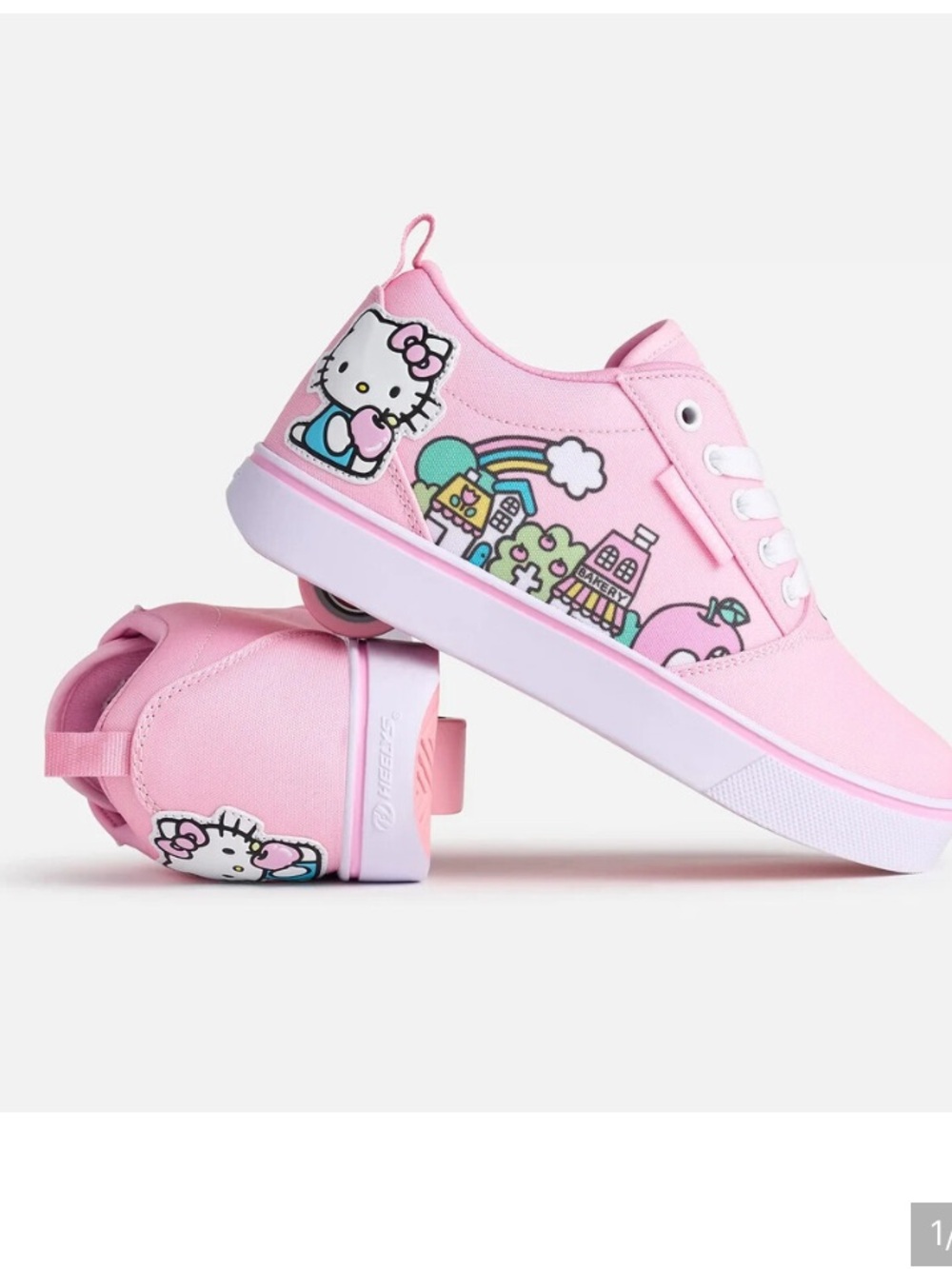 Heelys Hello Kitty Pro 20 Sneakers Kids US 5 Pink White Skateboard Shoes KHD2038